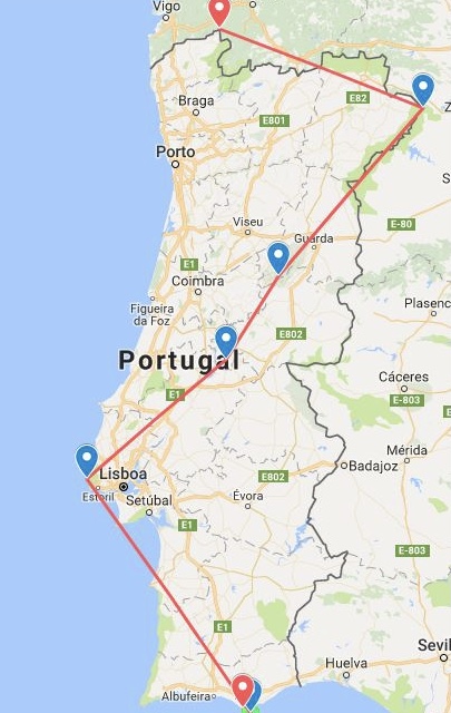 carte portugal divide bikepacking