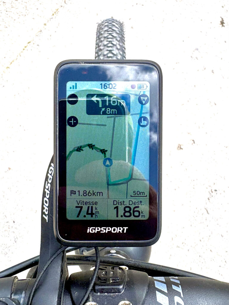 IGPSPORT Binavi Air écran suivi de trace